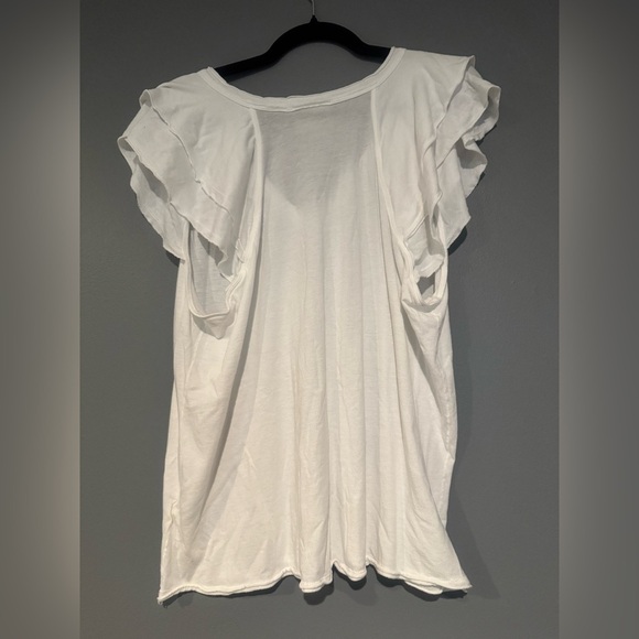 Maeve Ivory Flutter Sleeve V-Neck Blouse - Picture 8 of 8